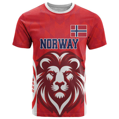 Custom Norway Football T-Shirt Red Lion Football 2024 Graphic Tee