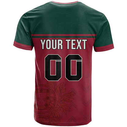 Custom Portugal Rugby T-Shirt Go Os Lobos Wolves Mascot Graphic Tee