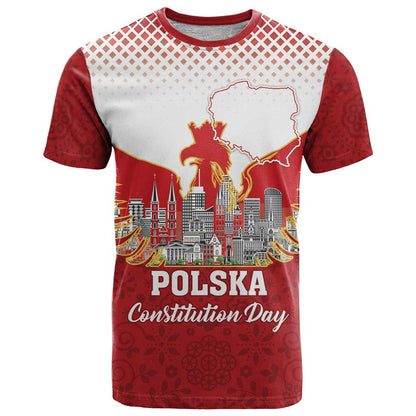 Poland Constitution Day T-Shirt Warsaw Capital Mazurek Dabrowskiego Graphic Tee