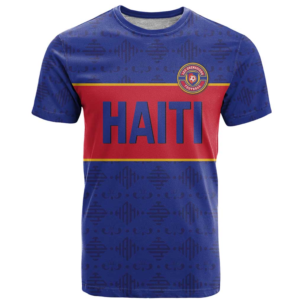 Custom Haiti Football T-Shirt Le Rouge et Bleu Sporty Style Graphic Tee