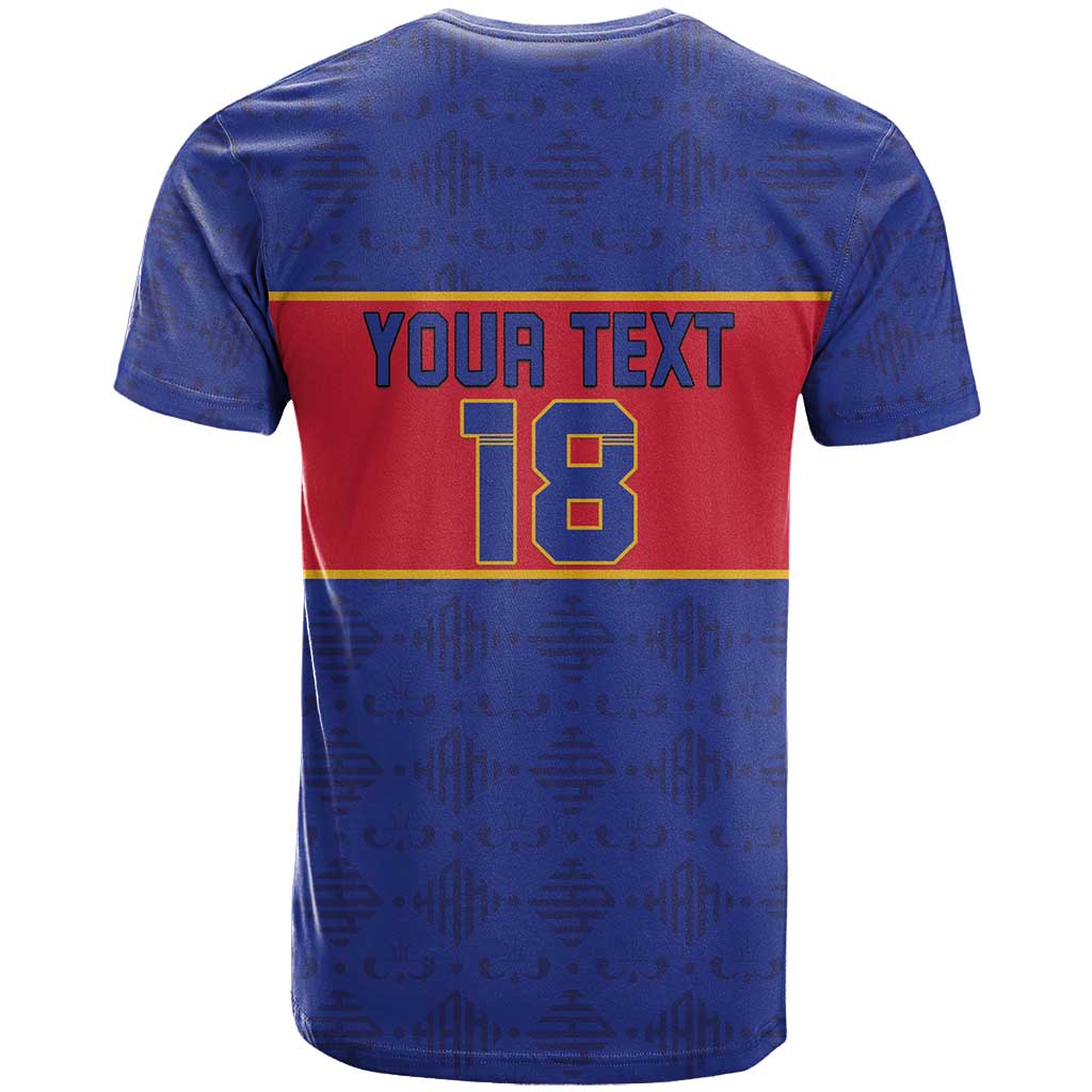 Custom Haiti Football T-Shirt Le Rouge et Bleu Sporty Style Graphic Tee
