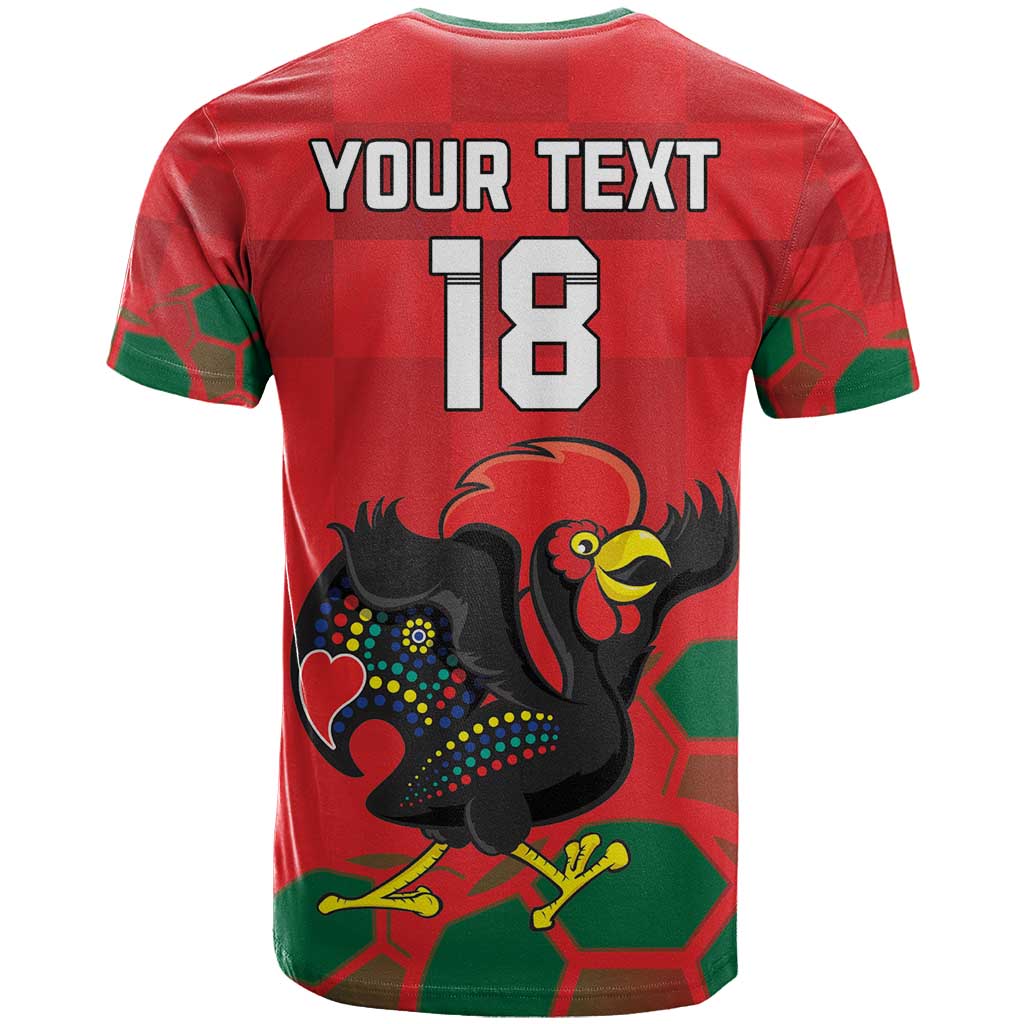 Custom Portugal Football T-Shirt Barcelos Rooster Mascot Dynamic Style Graphic Tee