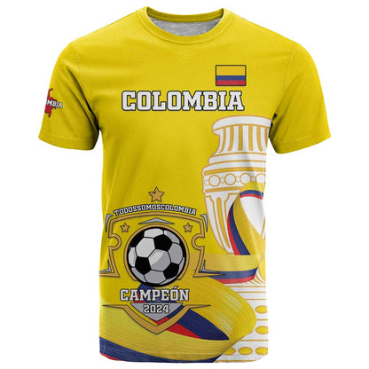 Custom Colombia Football T-Shirt Go Champions Unique Style Graphic Tee