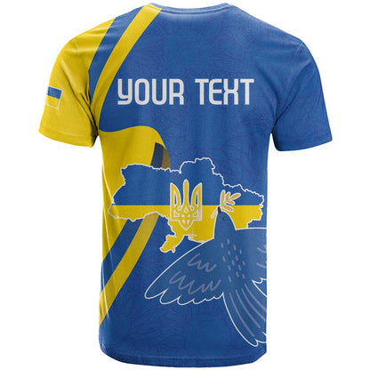 Personalized Ukraine Independence Day T-Shirt Peace Dove Sunflower Graphic Tee