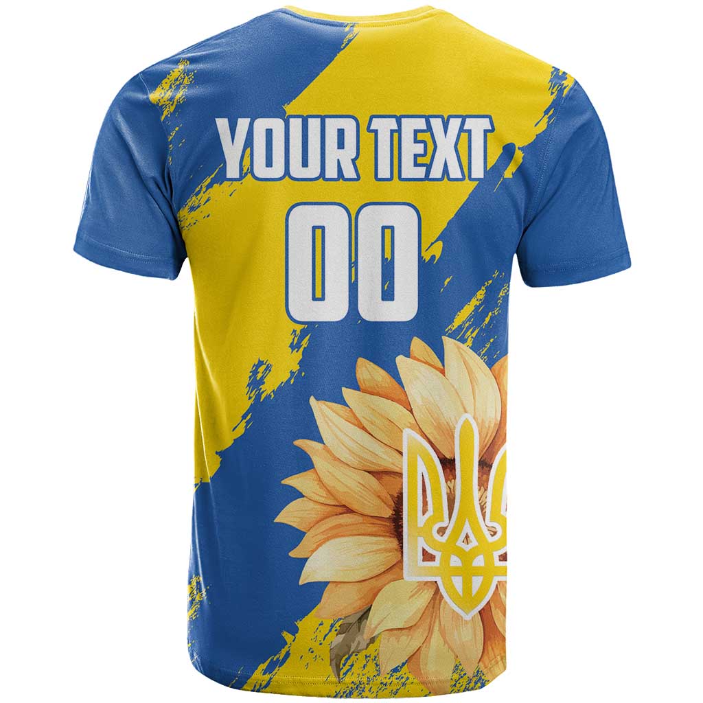 Custom Ukraine Independence Day T-Shirt Dove Of Peace With Grunge Pattern Graphic Tee
