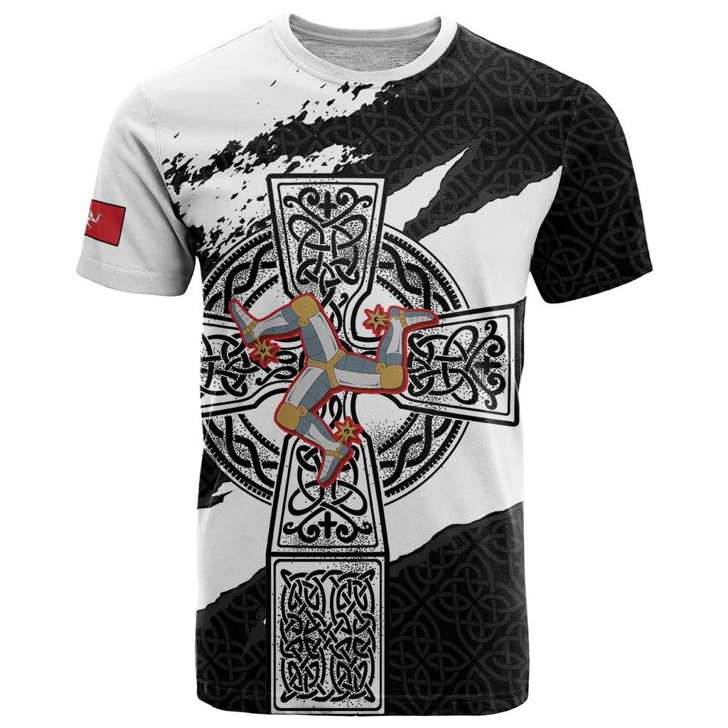 Isle of Man Celtic Cross T-Shirt Triskelion Emblem Graphic Tee