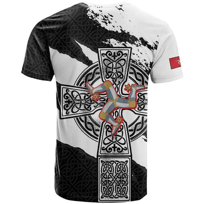 Isle of Man Celtic Cross T-Shirt Triskelion Emblem Graphic Tee