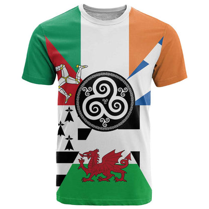 Celtic Nations Flag T-Shirt Six Celtic Countries Heritage Graphic Tee