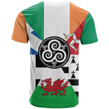 Celtic Nations Flag T-Shirt Six Celtic Countries Heritage Graphic Tee