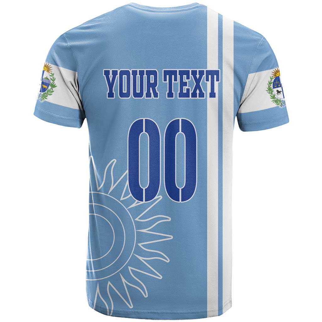 Custom Uruguay Football T-Shirt Sun of May The Sky Blue Graphic Tee