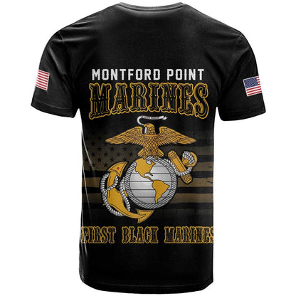 Montford Point Marines T-Shirt First Black Marines USMC Military Graphic Tee