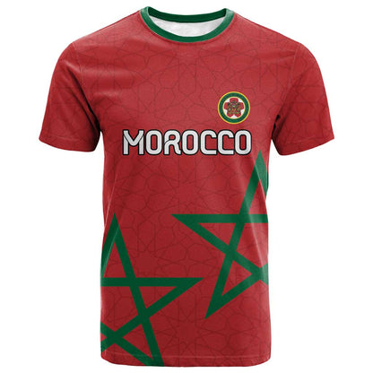 Custom Morocco Heritage Football T-Shirt Road To Champion Graphic Tee