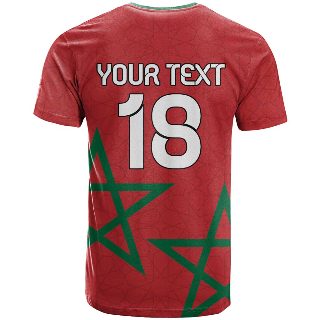 Custom Morocco Heritage Football T-Shirt Road To Champion Graphic Tee