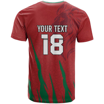 Custom Morocco Football T-Shirt Atlas Lions Road To Champion Graphic Tee