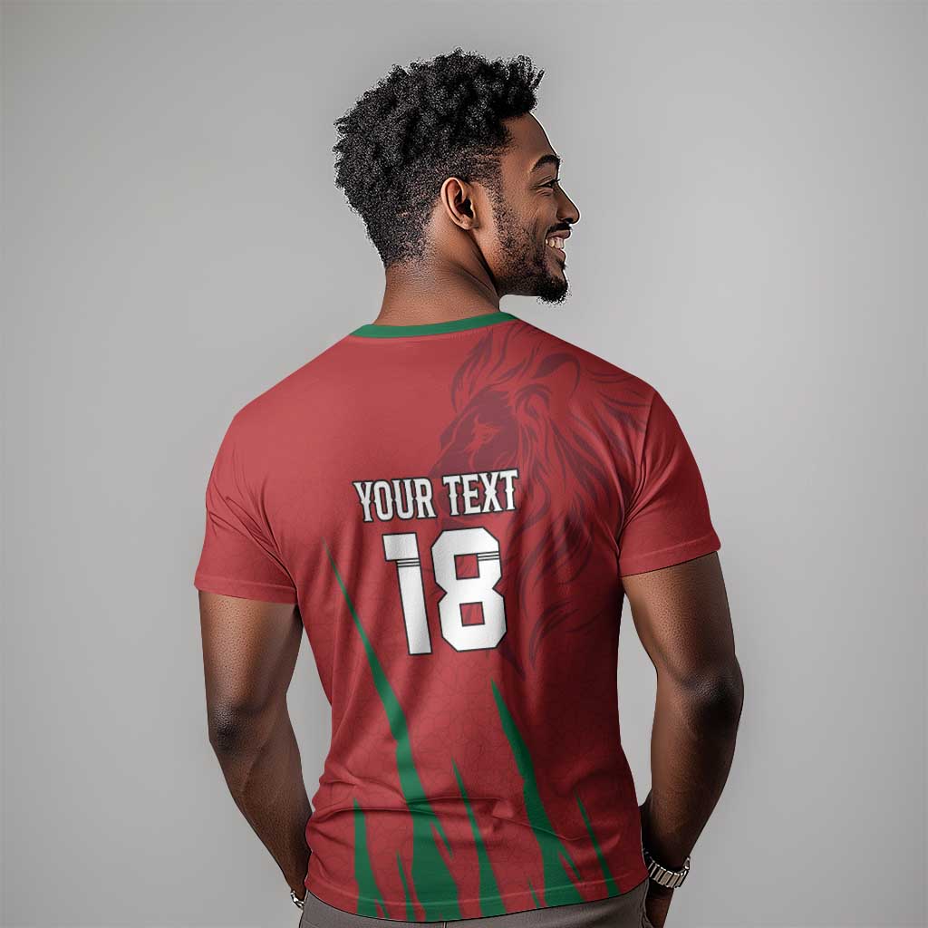 Custom Morocco Football T-Shirt Atlas Lions Road To Champion Graphic Tee