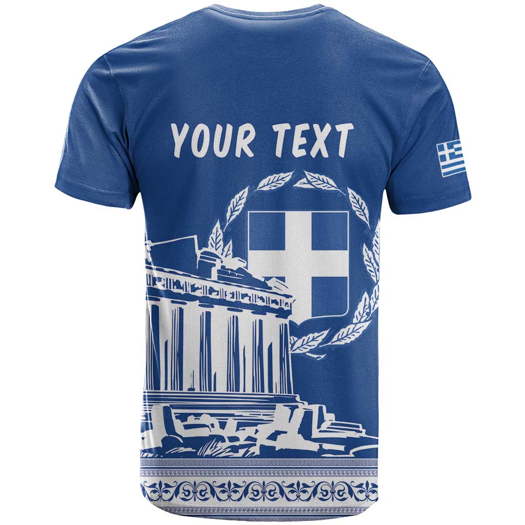 Personalized Greece Athena Goddess T-Shirt Parthenon Greek Key Patterns Graphic Tee