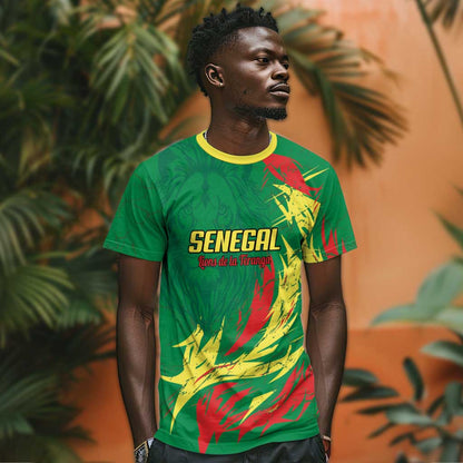 Senegal Football Pride Custom T-Shirt Les Lions de la Teranga Graphic Tee