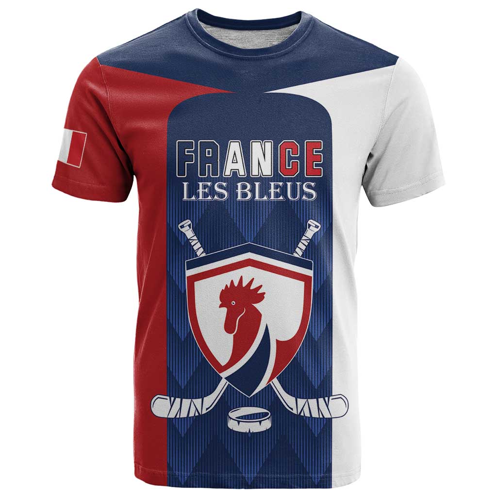 Custom France Hockey T-Shirt Les Bleus Go Champions Graphic Tee