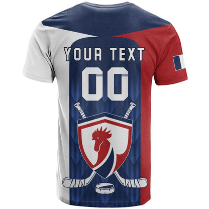 Custom France Hockey T-Shirt Les Bleus Go Champions Graphic Tee