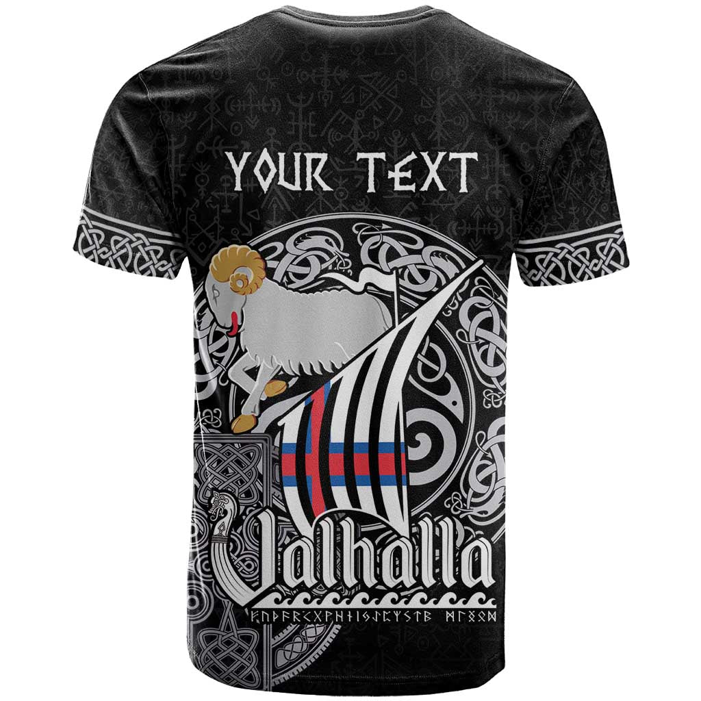Personalized Viking Faroe Islands T-Shirt Valhalla Viking Pattern Graphic Tee