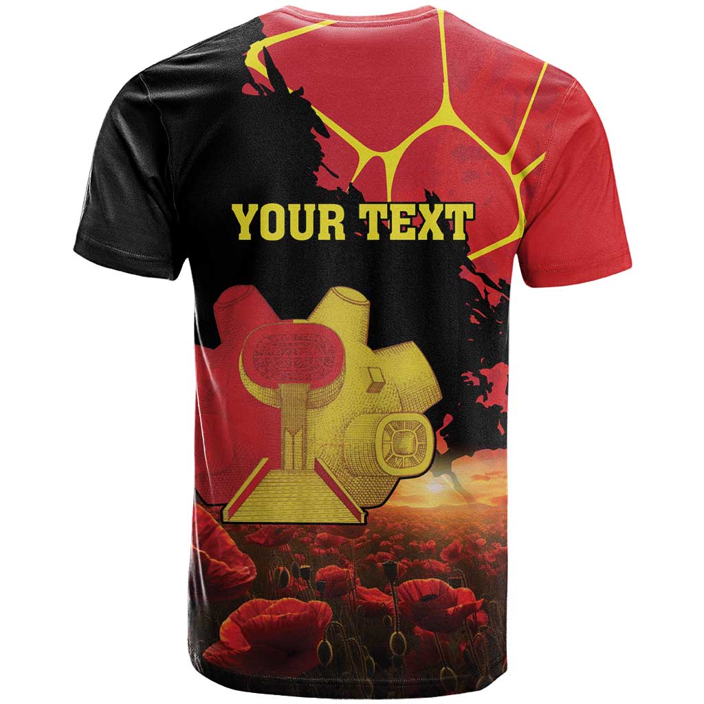 Personalized North Macedonia Republic Day T-Shirt Ilinden Monument Red Poppy Graphic Tee