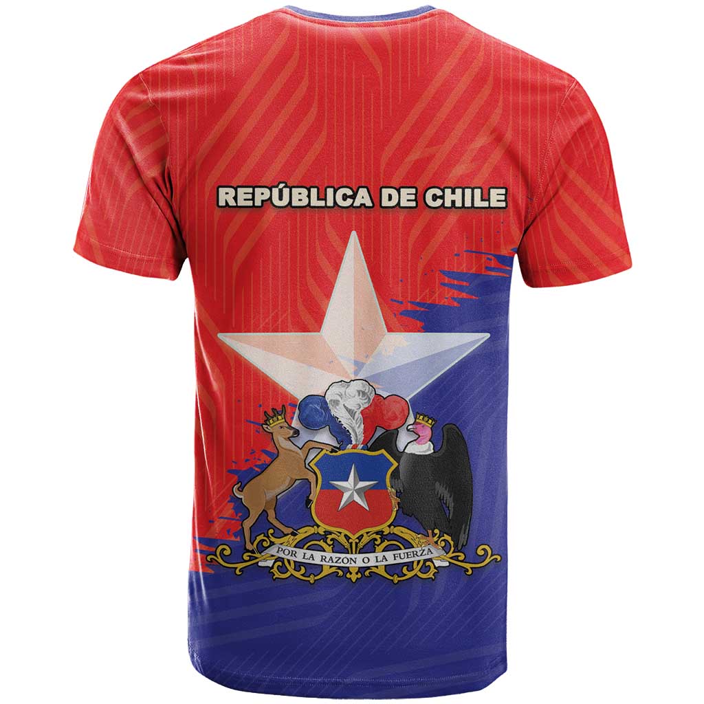 Chile Coat Of Arms T-Shirt With Flag Style Graphic Tee