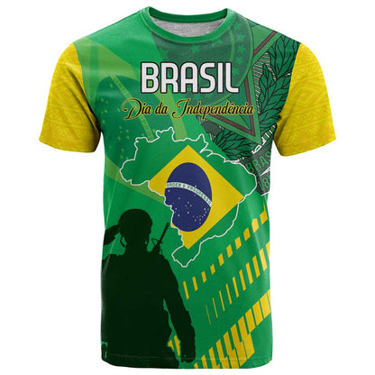 Custom Brazil Happy Independence Day T-Shirt Cristo Redentor Flag Style Graphic Tee