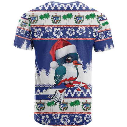 Cuba Christmas T-Shirt Cuban Trogon Map With Feliz Navidad Graphic Tee