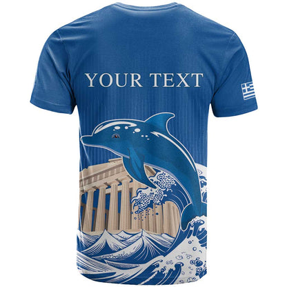 Personalized Greece Independence Day T-Shirt Parthenon Eleftheria i Thanatos Graphic Tee