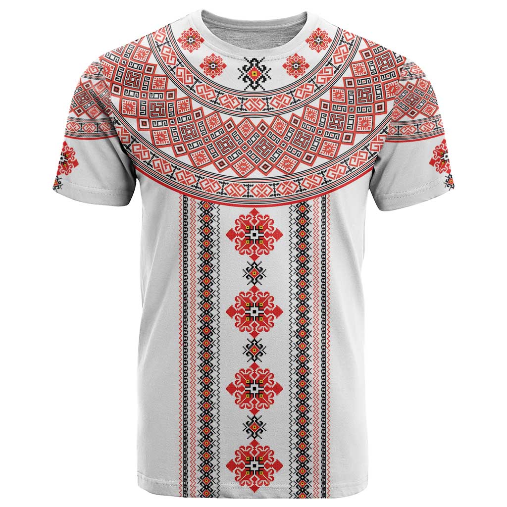 Bulgarian Embroidery Style Seamless Pattern T-Shirt Graphic Tee