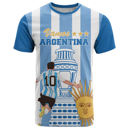 Custom Argentina Football T-Shirt Go Champions 2024 Graphic Tee