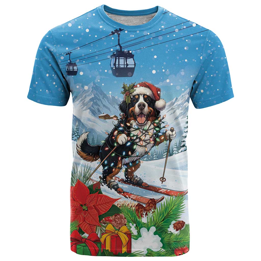 Switzerland Christmas T-Shirt Merry Swissmas Bernese Mountain Dog Graphic Tee