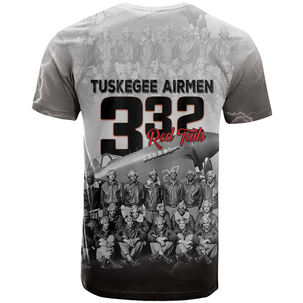 Tuskegee Airmen Pride T-Shirt 332nd Fighter Group Red Tails Graphic Tee