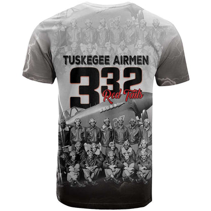 Tuskegee Airmen Pride T-Shirt 332nd Fighter Group Red Tails Graphic Tee