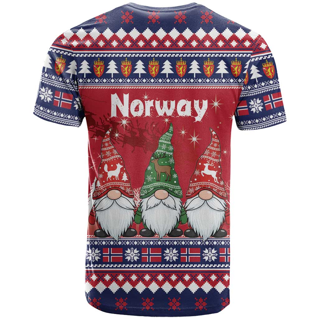 Norway Nisse Christmas T-Shirt God Jul Norwegian Christmas Pattern Graphic Tee