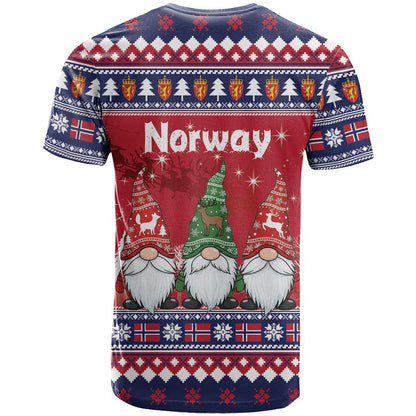 Norway Nisse Christmas T-Shirt God Jul Norwegian Christmas Pattern Graphic Tee