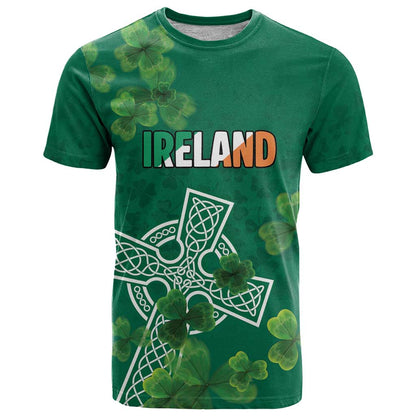 Ireland Cross Celtic Personalized T-Shirt Irish Pride Shamrock Graphic Tee