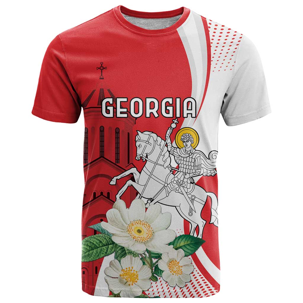Personalized Georgia Independence Restoration Day T-Shirt Dzala Ertobashia Rosa Laevigata Graphic Tee