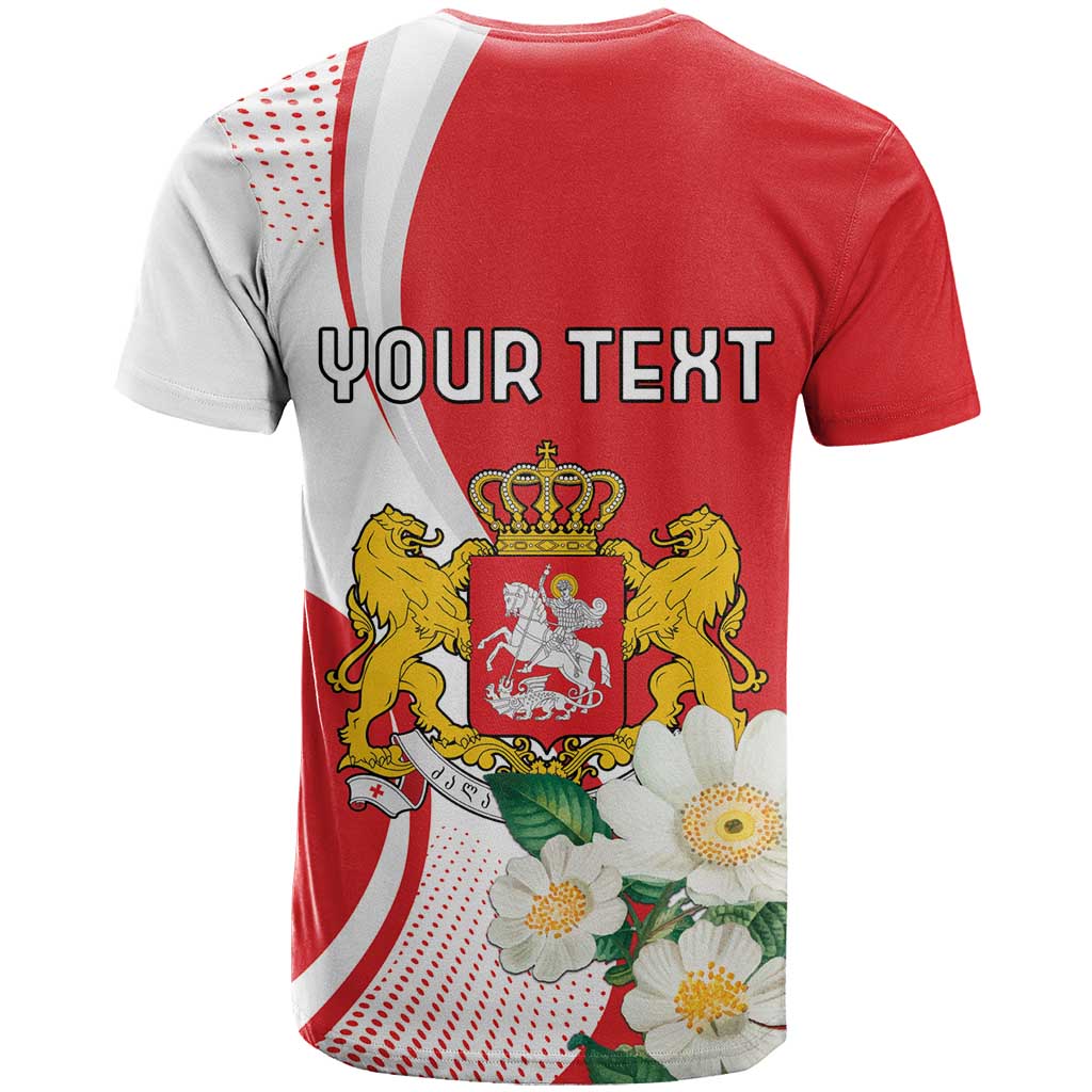 Personalized Georgia Independence Restoration Day T-Shirt Dzala Ertobashia Rosa Laevigata Graphic Tee