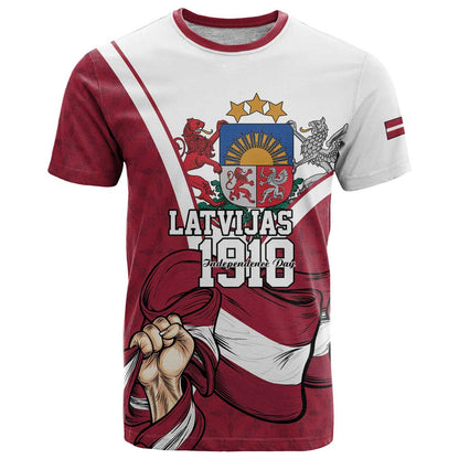 Personalized Latvia Independence Day T-Shirt 18th November 1918 Graphic Tee