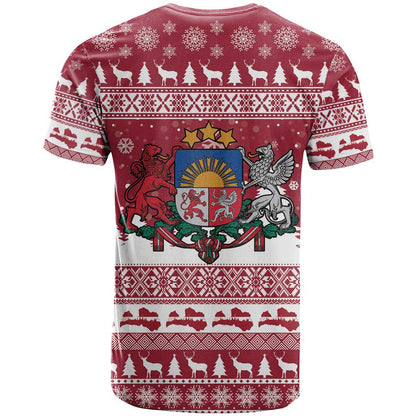 Latvia Christmas T-Shirt Priecigus Ziemassvetkus Graphic Tee