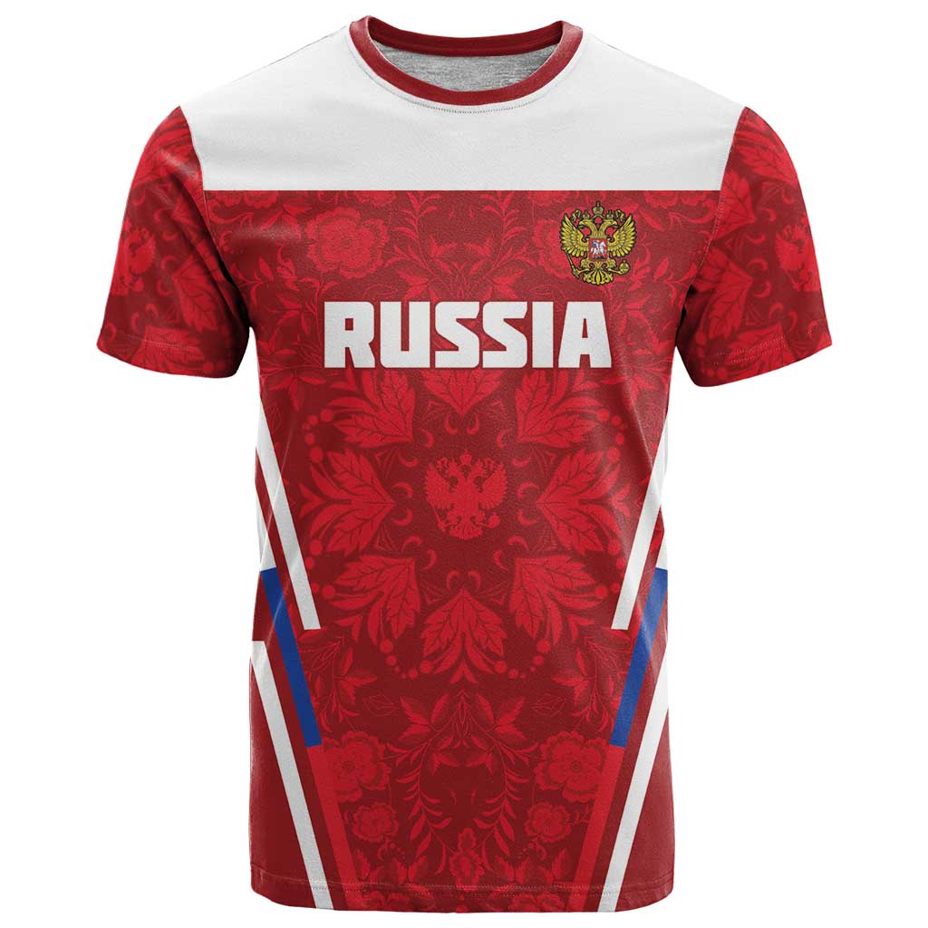 Custom Russia Football T-Shirt Red Eagle Spirit Graphic Tee