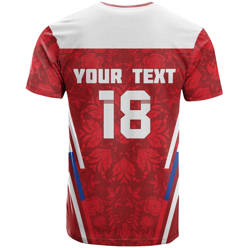 Custom Russia Football T-Shirt Red Eagle Spirit Graphic Tee