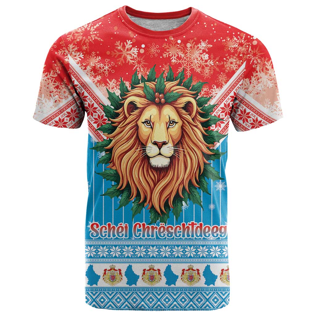Luxembourg Christmas T-Shirt Schei Chreschtdeeg Xmas Pattern Graphic Tee