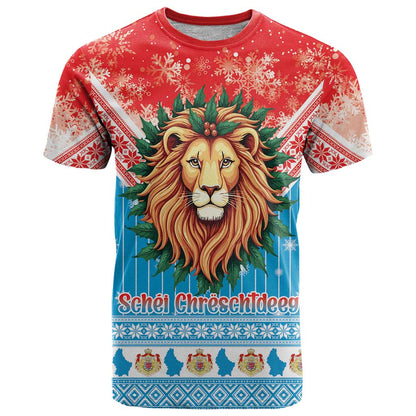 Luxembourg Christmas T-Shirt Schei Chreschtdeeg Xmas Pattern Graphic Tee