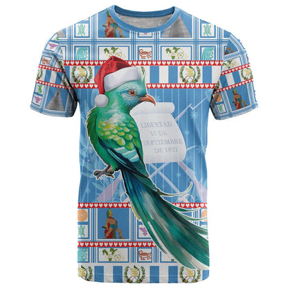 Guatemala Christmas T-Shirt Resplendent Queztal Libre Crezca Fecundo Graphic Tee
