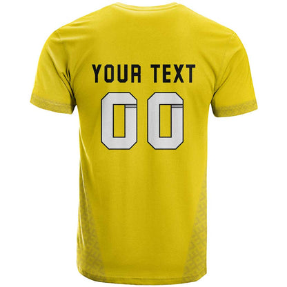 Custom Lithuania Football T-Shirt Vytis Lithuanian Lietuva Yellow Version Graphic Tee