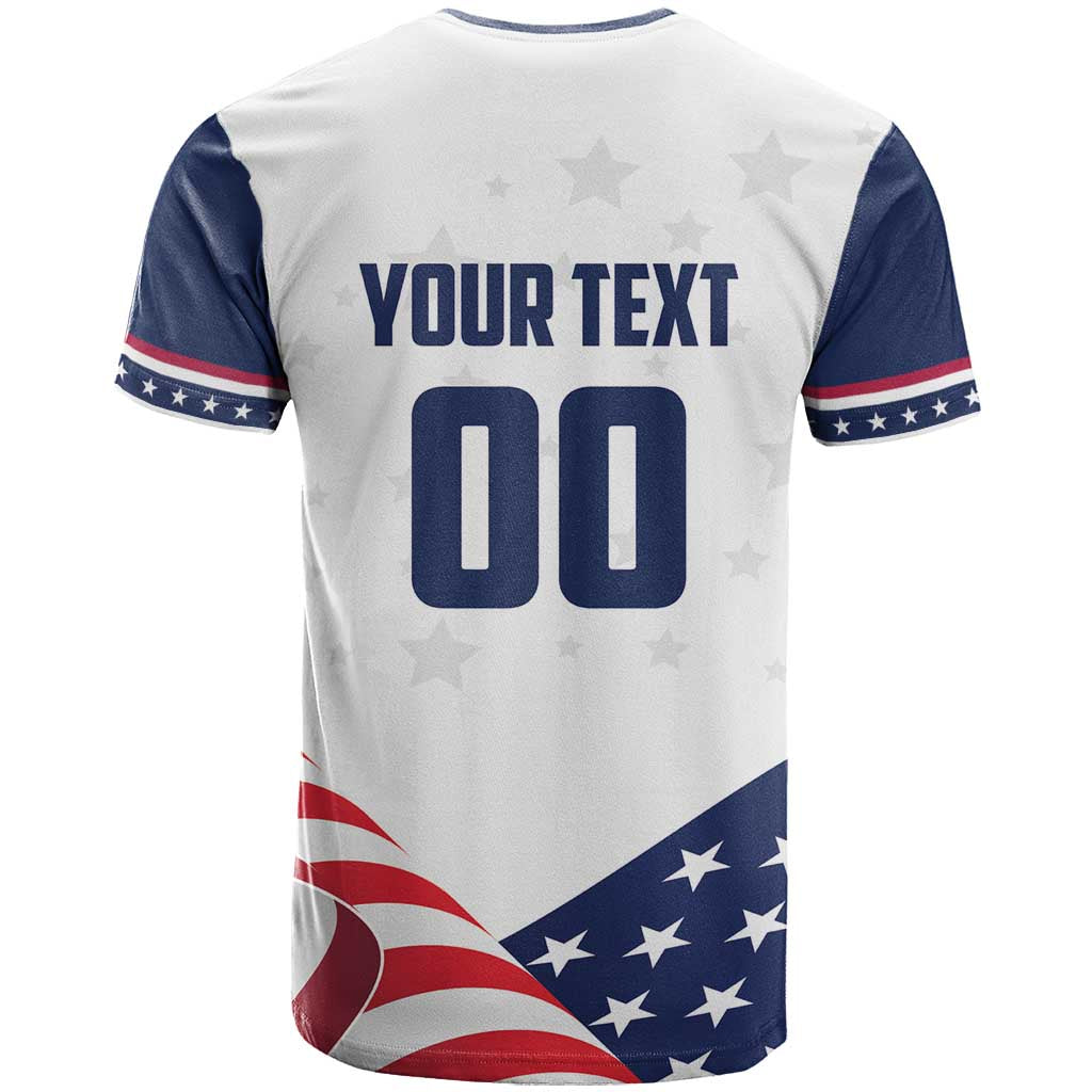 Custom USA Ice Hockey T-Shirt Team United States Eagle Mascot Graphic Tee