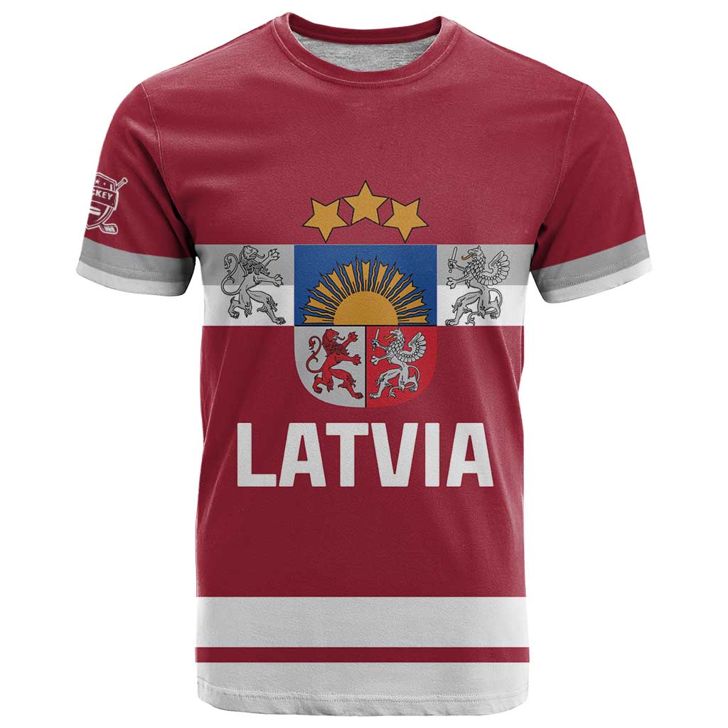 Custom Latvia Hockey T-Shirt Latvijas Go Champions Graphic Tee