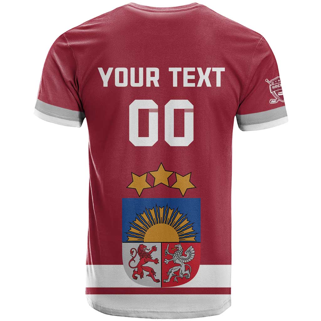 Custom Latvia Hockey T-Shirt Latvijas Go Champions Graphic Tee
